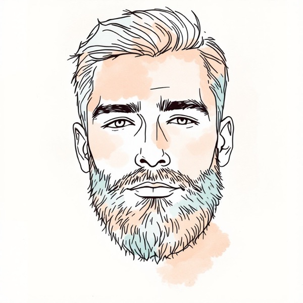 Close boxed beard for a triangle face shape
