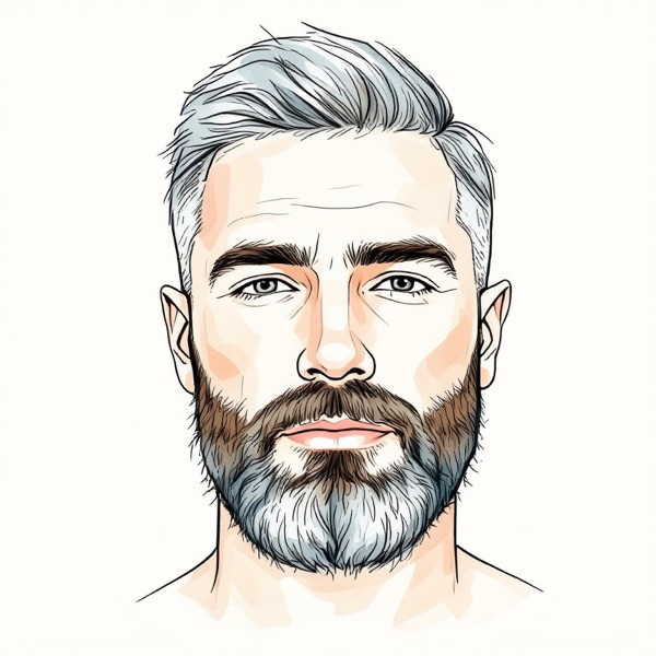 Face shape men guide: Full beard, short at the chin