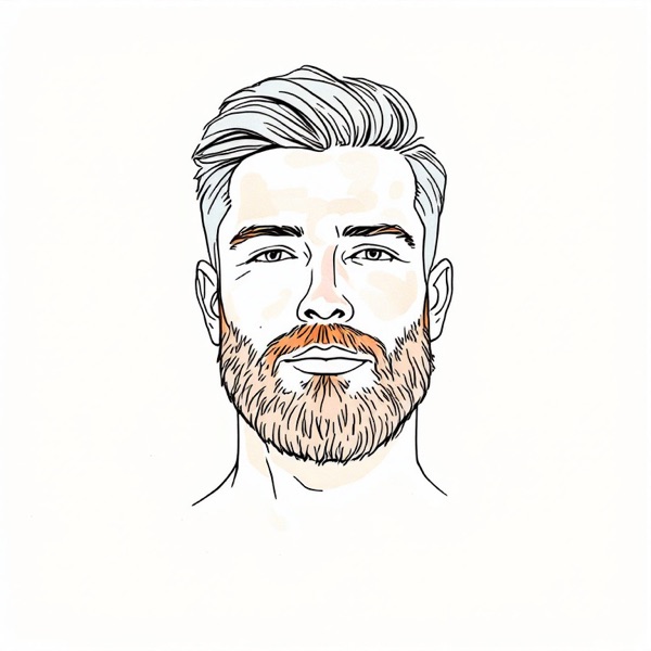 Full beard, trimmed, one of the oval face hairstyles for men