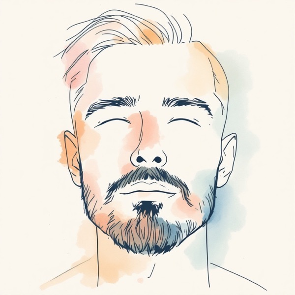 Goatee with length for a round face shape