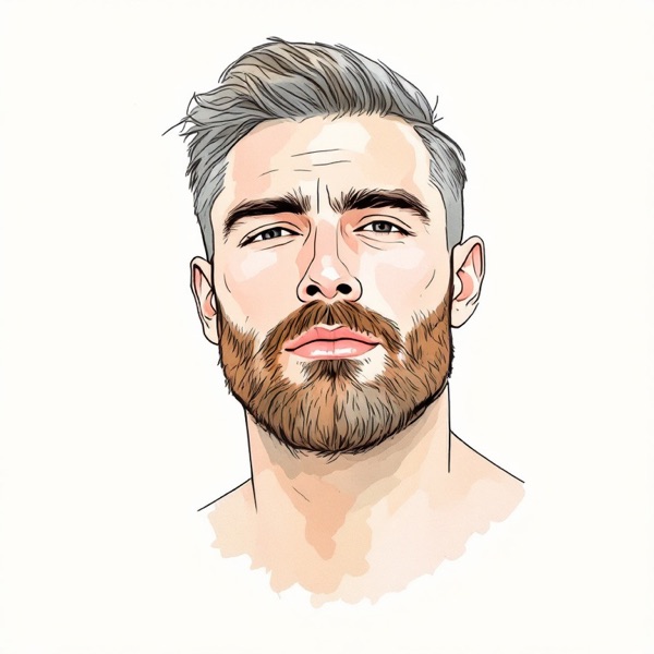 Heavy stubble for an oblong face shape