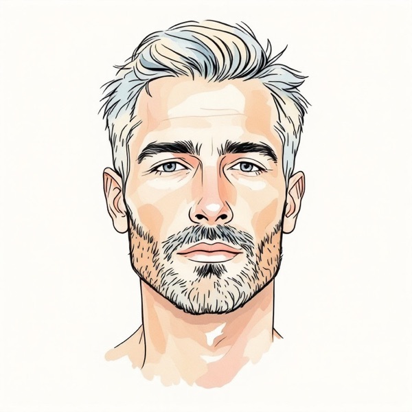 Light stubble for a triangle face shape