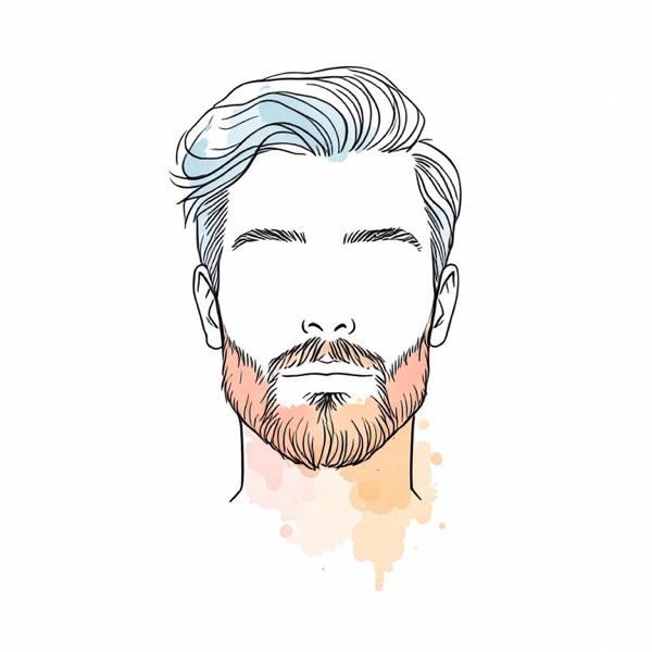 Short boxed beard for an oval face shape