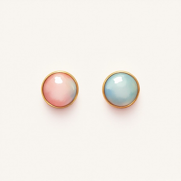 Round studs for an oblong face shape