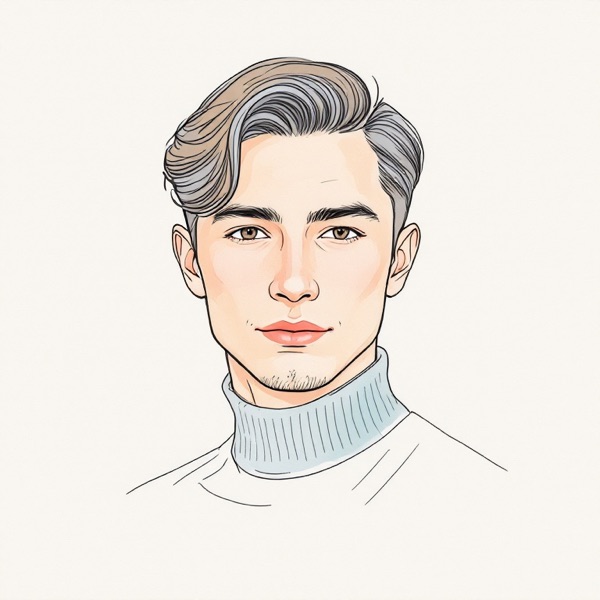 Classic side part for an oval face shape