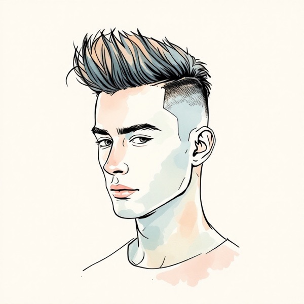 Faux hawk, one of the round face hairstyles for men