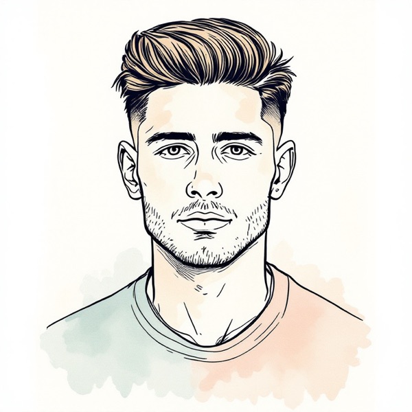 Low taper with fuller sides, a style in the AI hairstyle changer