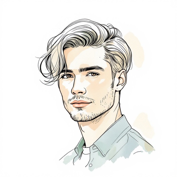 Medium-length flow, one of the oval face hairstyles for men