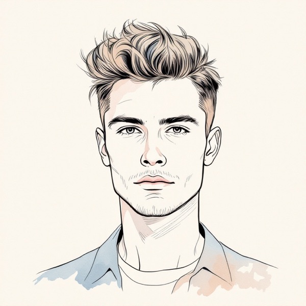 Messy quiff for a square face shape