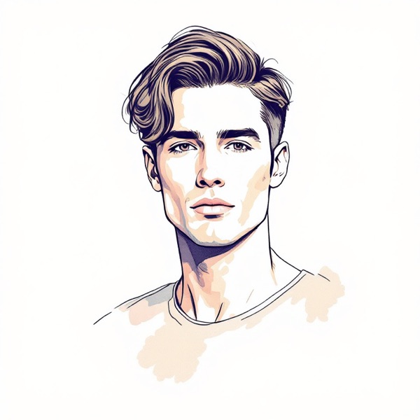 Face shape men guide: Low-volume side part