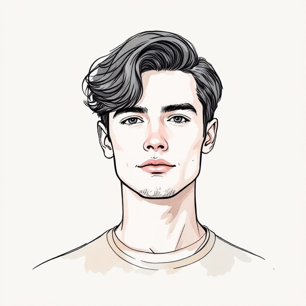 Face shape men guide: Side part with fringe