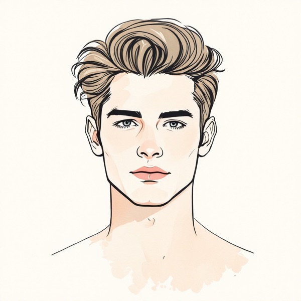 Side part with lift for a triangle face shape