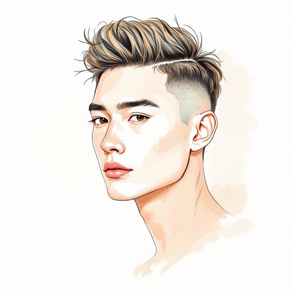 Textured crop with height for a triangle face shape