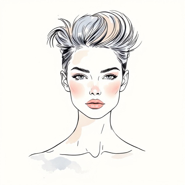 High pompadour for an oblong face shape
