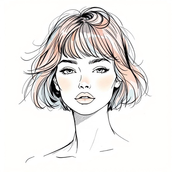 High volume on top for a heart-shaped face