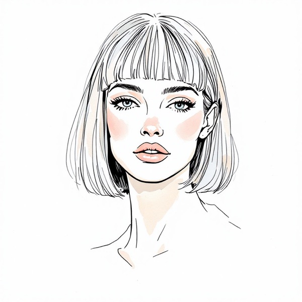 Flat sides tucked behind the ears for a diamond face shape