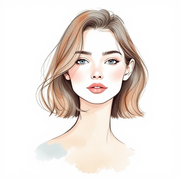 Asymmetric lob for a round face shape