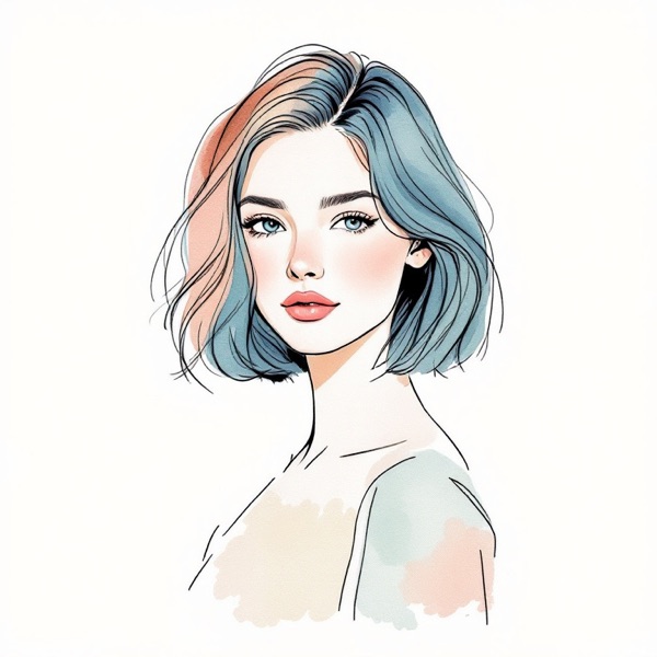 Chin-length bob with volume for a diamond face shape