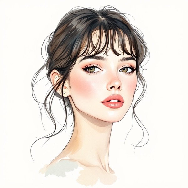 Curtain bangs for an oval face shape