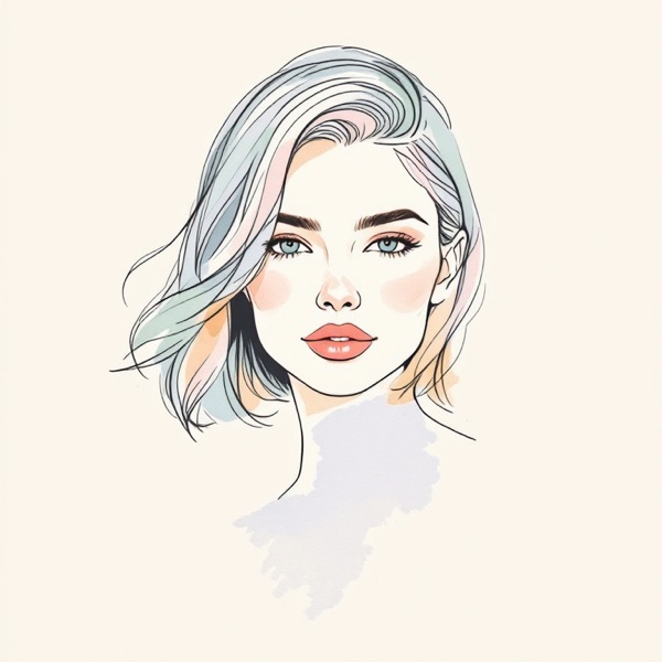 Half-up with height, a style in the AI hairstyle changer