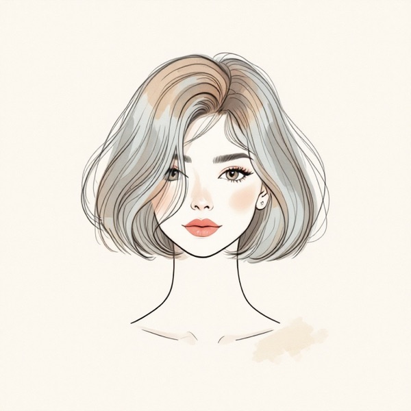 Lob with soft ends for a square face shape