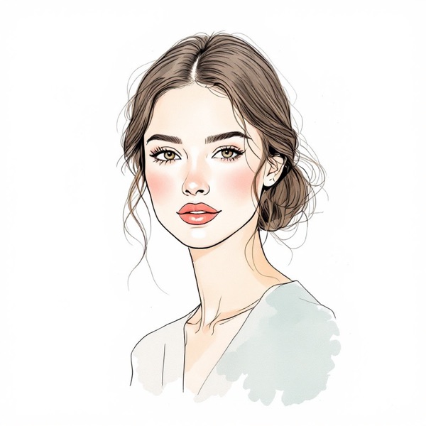 Low chignon, one of the hairstyles for a heart-shaped face