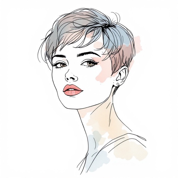 Pixie cut, one of the hairstyles for an oval face