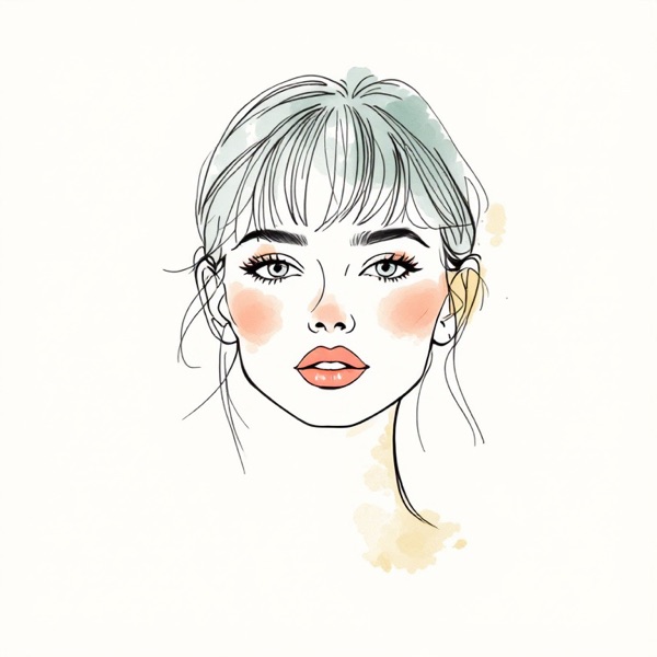 Side-swept bangs for a square face shape