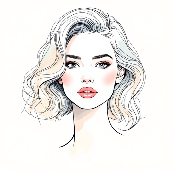 Side-swept waves for an oblong face shape