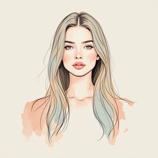Straight long hair, one of the hairstyles for round face shapes