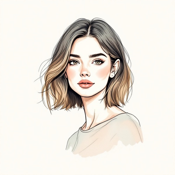 Textured lob, one of the hairstyles for a diamond face