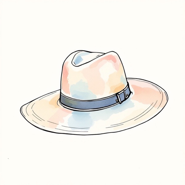 Wide-brim hat for a triangle face shape